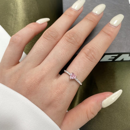 [Aurelle Style]0.5 Carat CaratEternity Charming Heart Shape Lover Ring