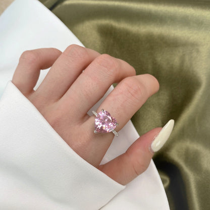 [Aurelle Style]6.0 Carat Luxurious Sparkling Romantic Heart Cut Lover Ring