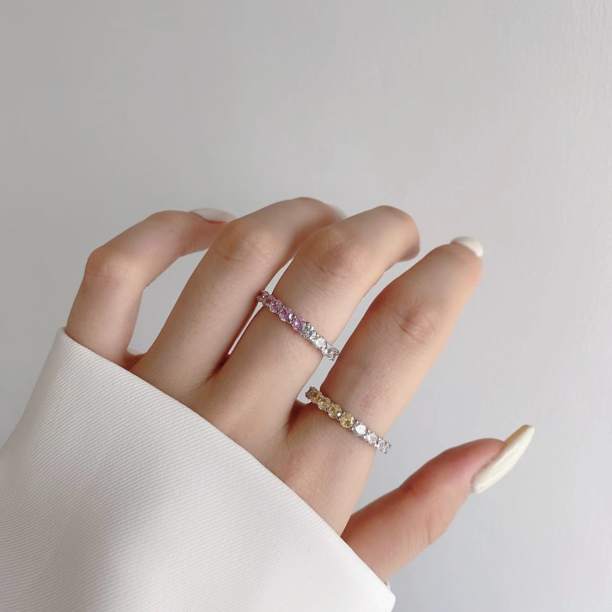 [Aurelle Style]Sparkling Round Cut Tennis Ring