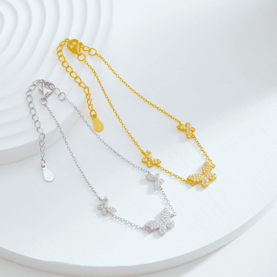 [Aurelle Style]Delicate Butterfly Pendant Bracelet