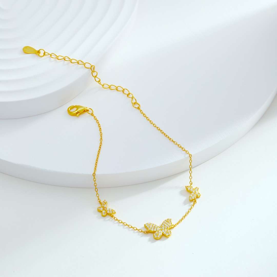 [Aurelle Style]Delicate Butterfly Pendant Bracelet