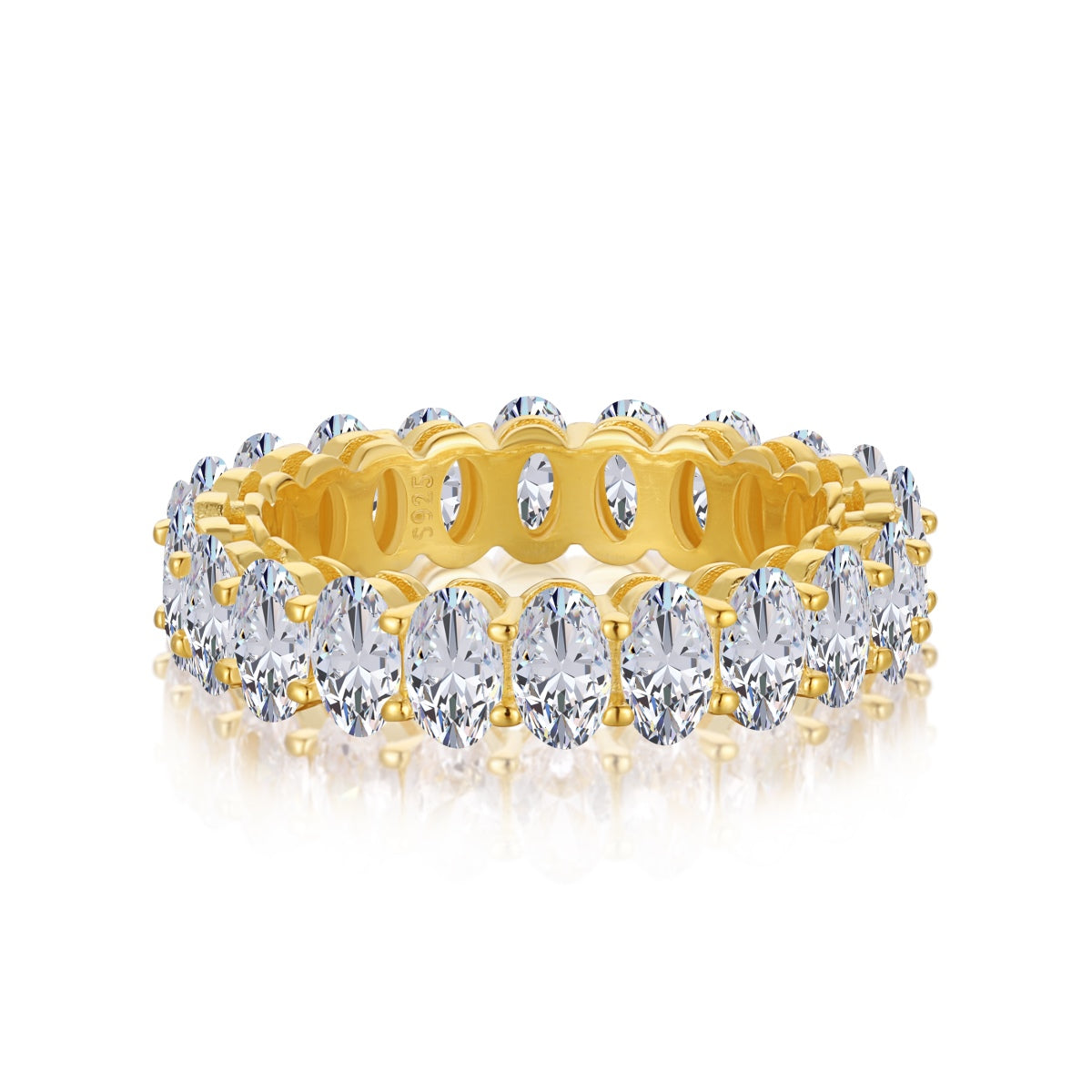 [Aurelle Style]Ornate Oval Cut Tennis Ring