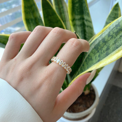 [Aurelle Style]Ornate Oval Cut Tennis Ring