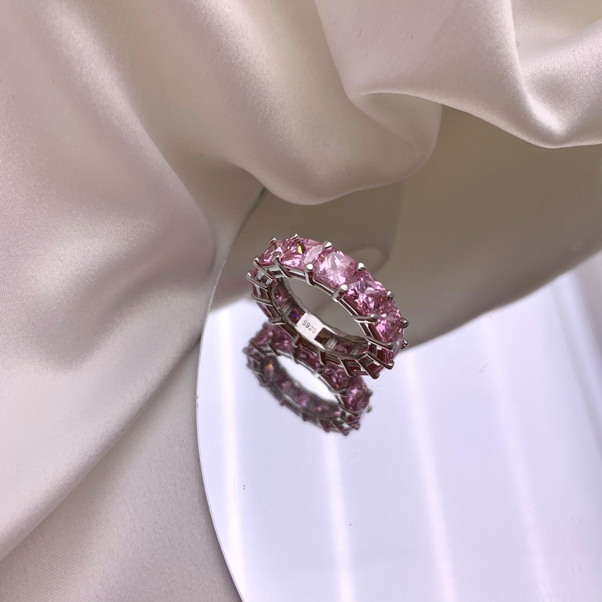 [Aurelle Style]Elegant Princess Cut Tennis Ring
