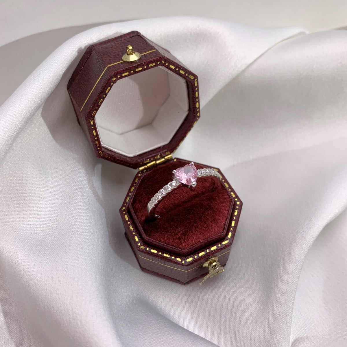 [Aurelle Style]0.5 Carat CaratEternity Charming Heart Shape Lover Ring
