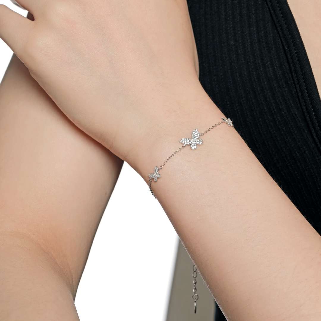 [Aurelle Style]Delicate Butterfly Pendant Bracelet