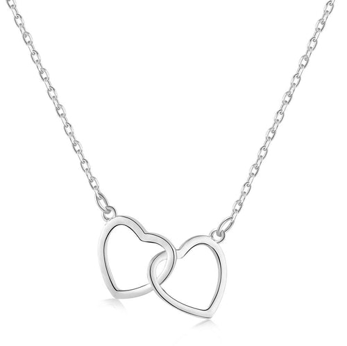 [Aurelle Style]Sterling Silver Love Double Ring Necklace