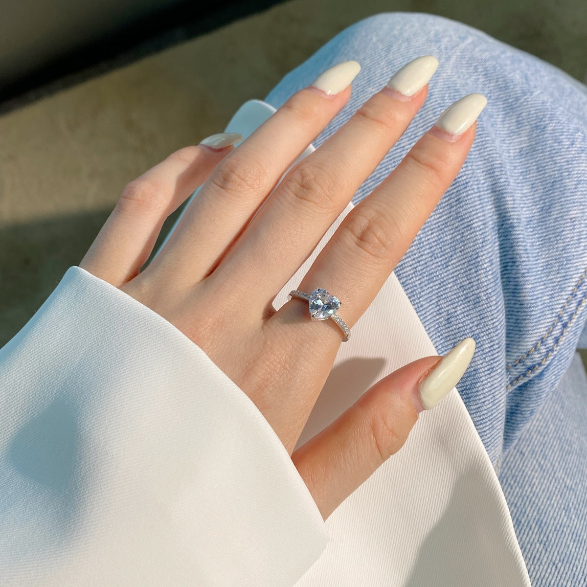 [Aurelle Style]2.0 Carat Dazzling Lustrous Heart Cut Lover Ring
