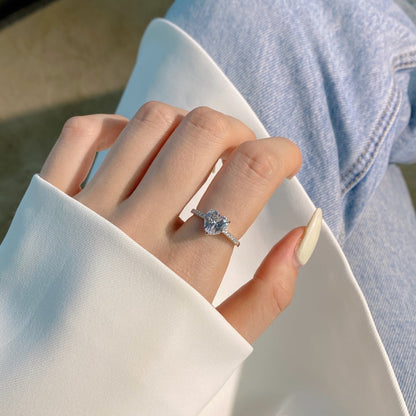 [Aurelle Style]2.0 Carat Dazzling Lustrous Heart Cut Lover Ring