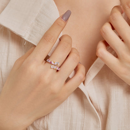 [Aurelle Style]Charming Colorful Radiant Cut Adjustable Daily Ring