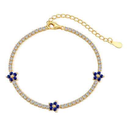 [Aurelle Style]Sparkling Flower Shape Tennis Bracelet
