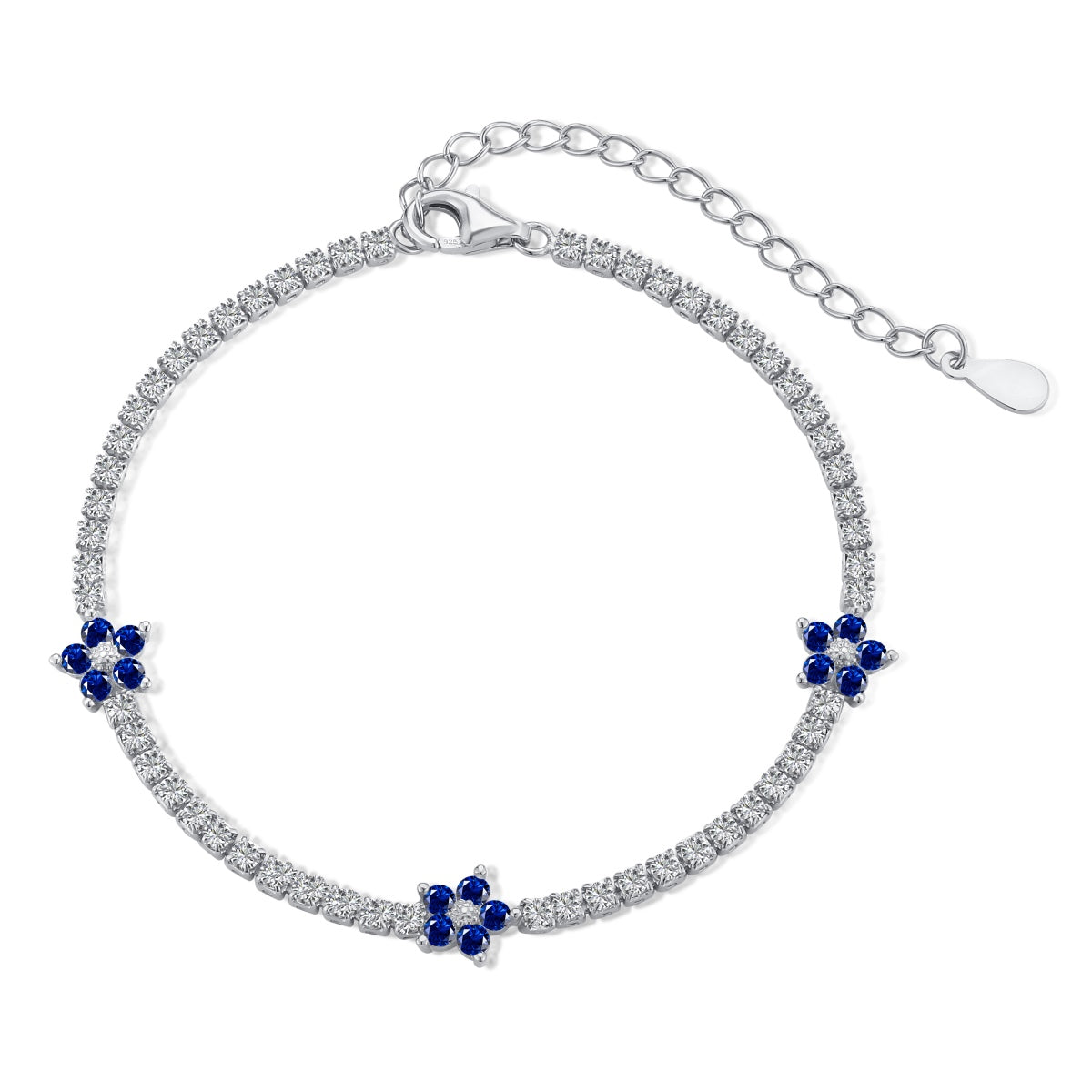[Aurelle Style]Sparkling Flower Shape Tennis Bracelet
