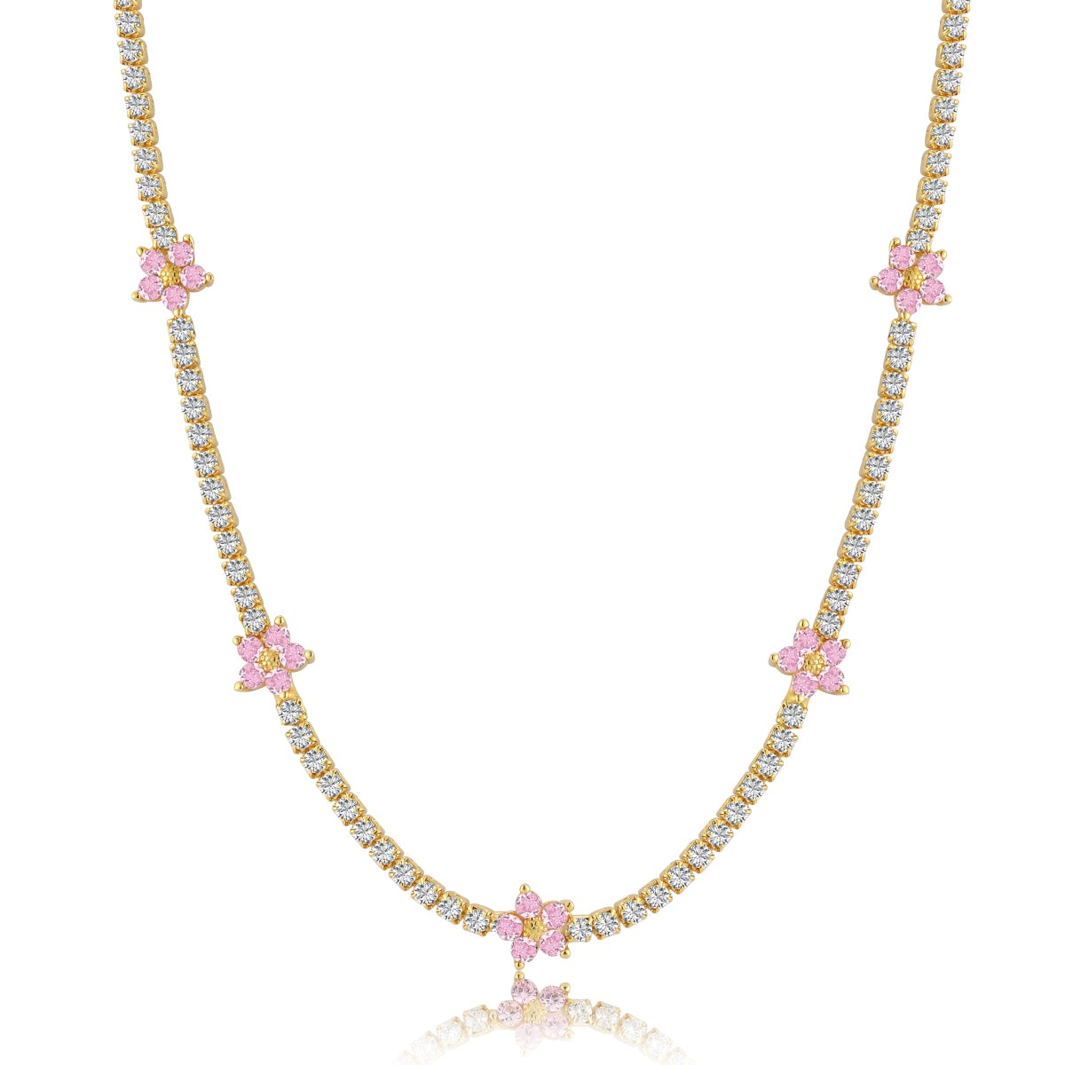 [Aurelle Style]Luxurious Colorful Flower Tennis Necklace