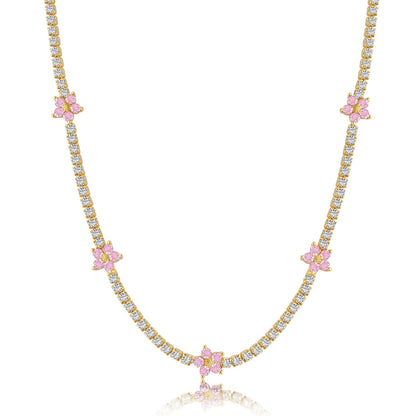 [Aurelle Style]Luxurious Colorful Flower Tennis Necklace