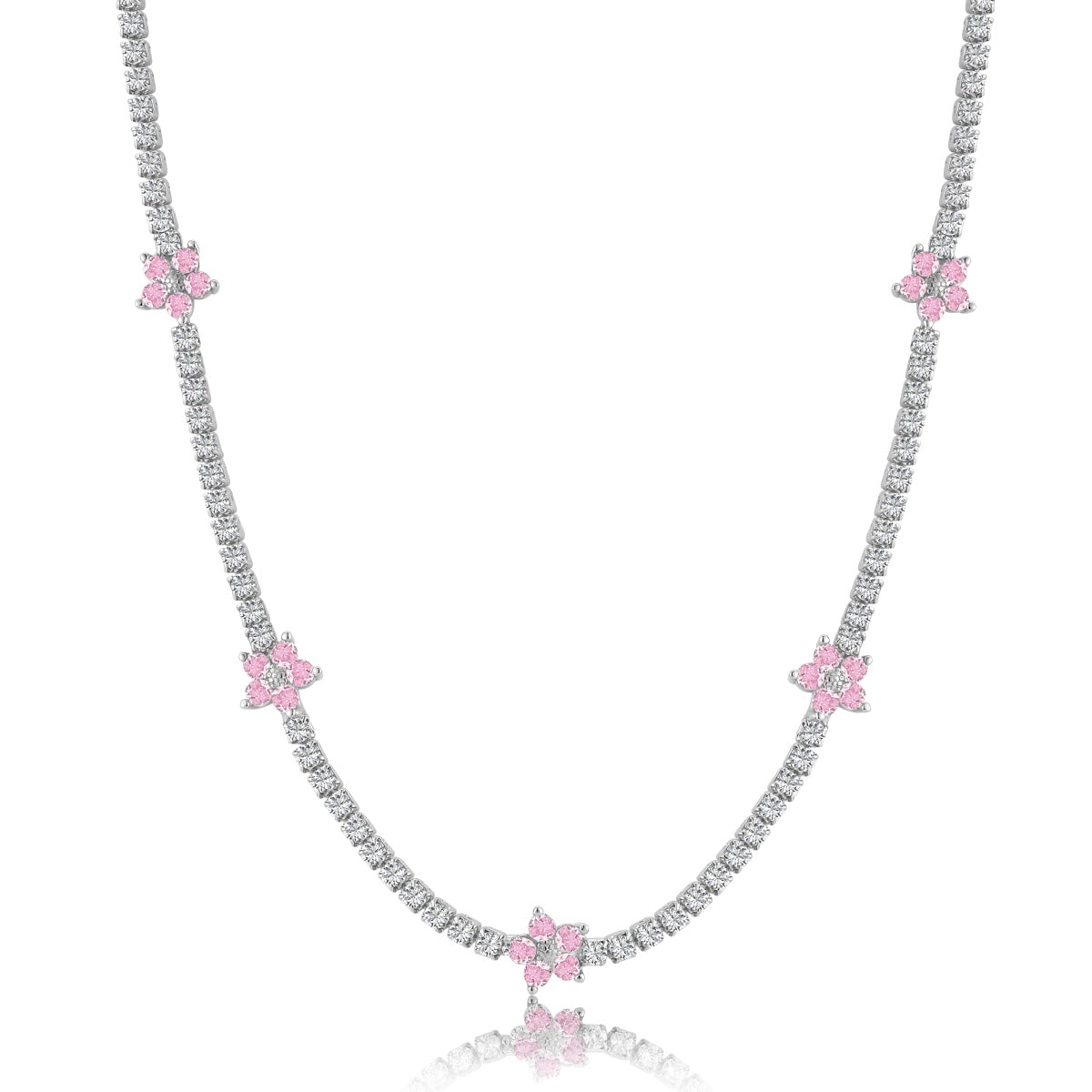 [Aurelle Style]Luxurious Colorful Flower Tennis Necklace