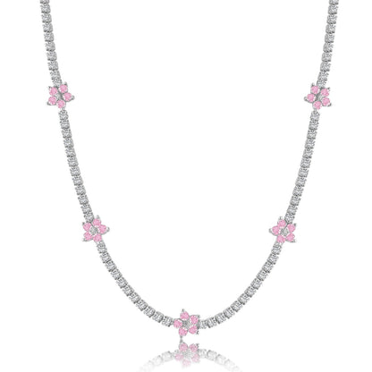 [Aurelle Style]Luxurious Colorful Flower Tennis Necklace
