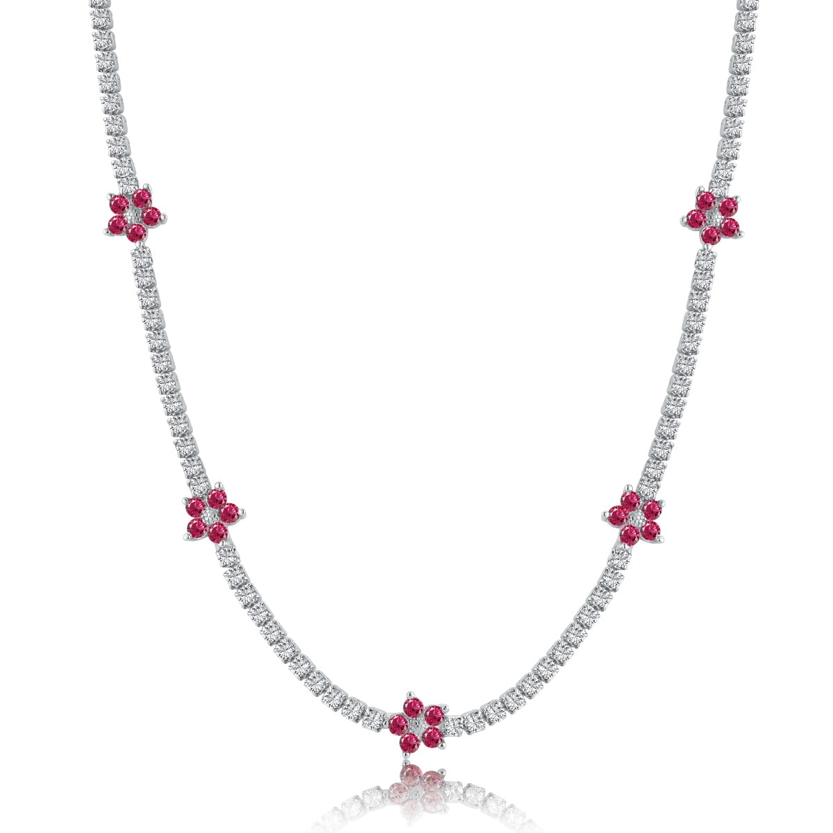 [Aurelle Style]Luxurious Colorful Flower Tennis Necklace