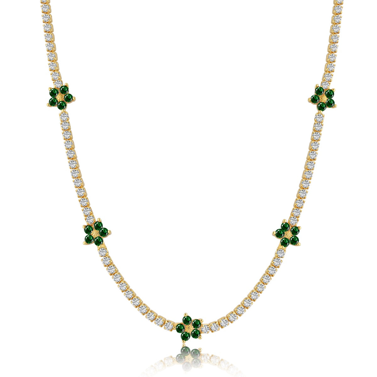 [Aurelle Style]Luxurious Colorful Flower Tennis Necklace