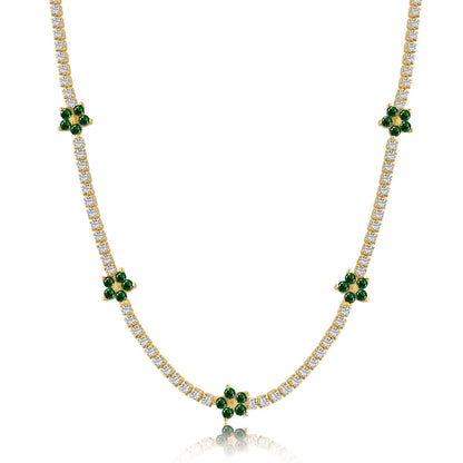 [Aurelle Style]Luxurious Colorful Flower Tennis Necklace