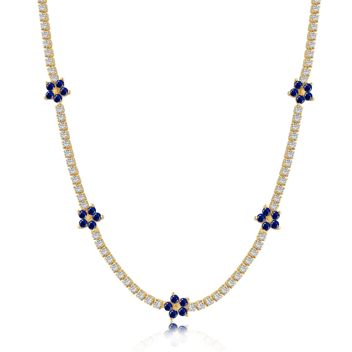 [Aurelle Style]Luxurious Colorful Flower Tennis Necklace
