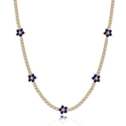 [Aurelle Style]Luxurious Colorful Flower Tennis Necklace