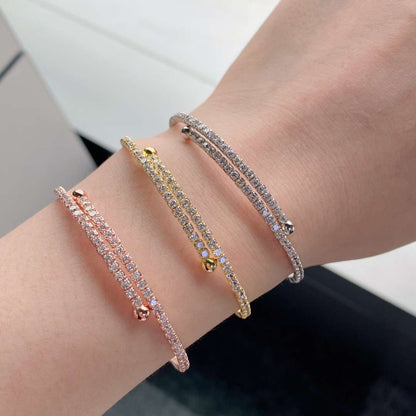[Aurelle Style]Row of Diamonds Round Fashion Bracelet