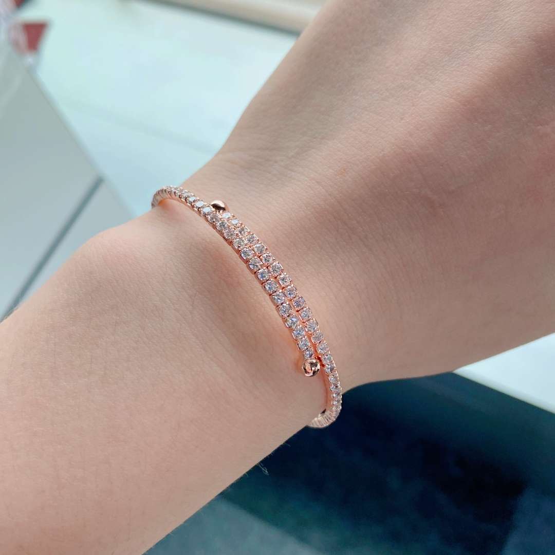 [Aurelle Style]Row of Diamonds Round Fashion Bracelet