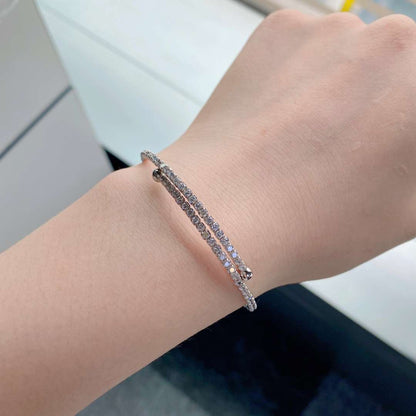 [Aurelle Style]Row of Diamonds Round Fashion Bracelet