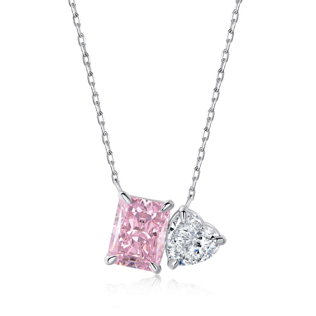 [Aurelle Style]Dazzling Square & Heart Shape Necklace