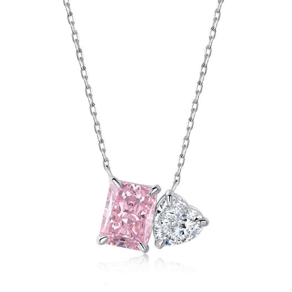 [Aurelle Style]Dazzling Square & Heart Shape Necklace