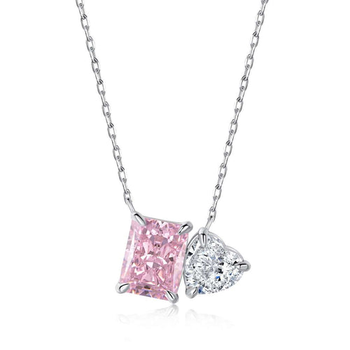 [Aurelle Style]Dazzling Square & Heart Shape Necklace