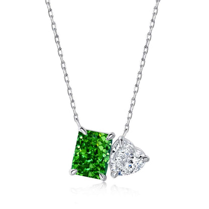 [Aurelle Style]Dazzling Square & Heart Shape Necklace