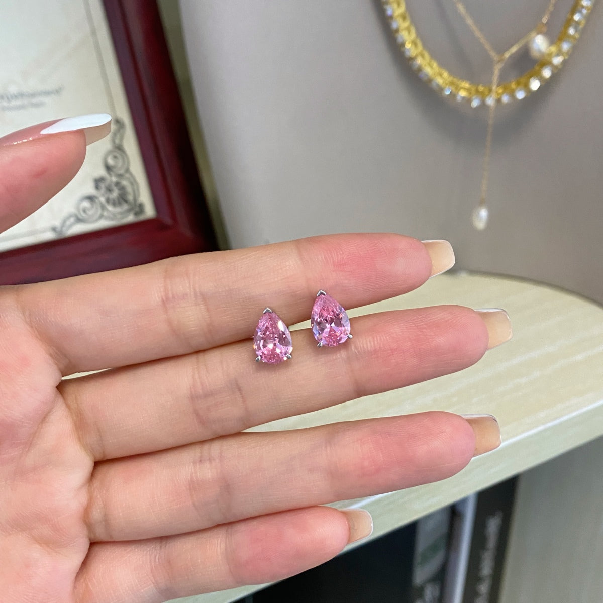 [Aurelle Style]Ornate Water Drop Shape Earrings