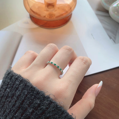 [Aurelle Style]Exquisite Colorful Round Cut Tennis Ring