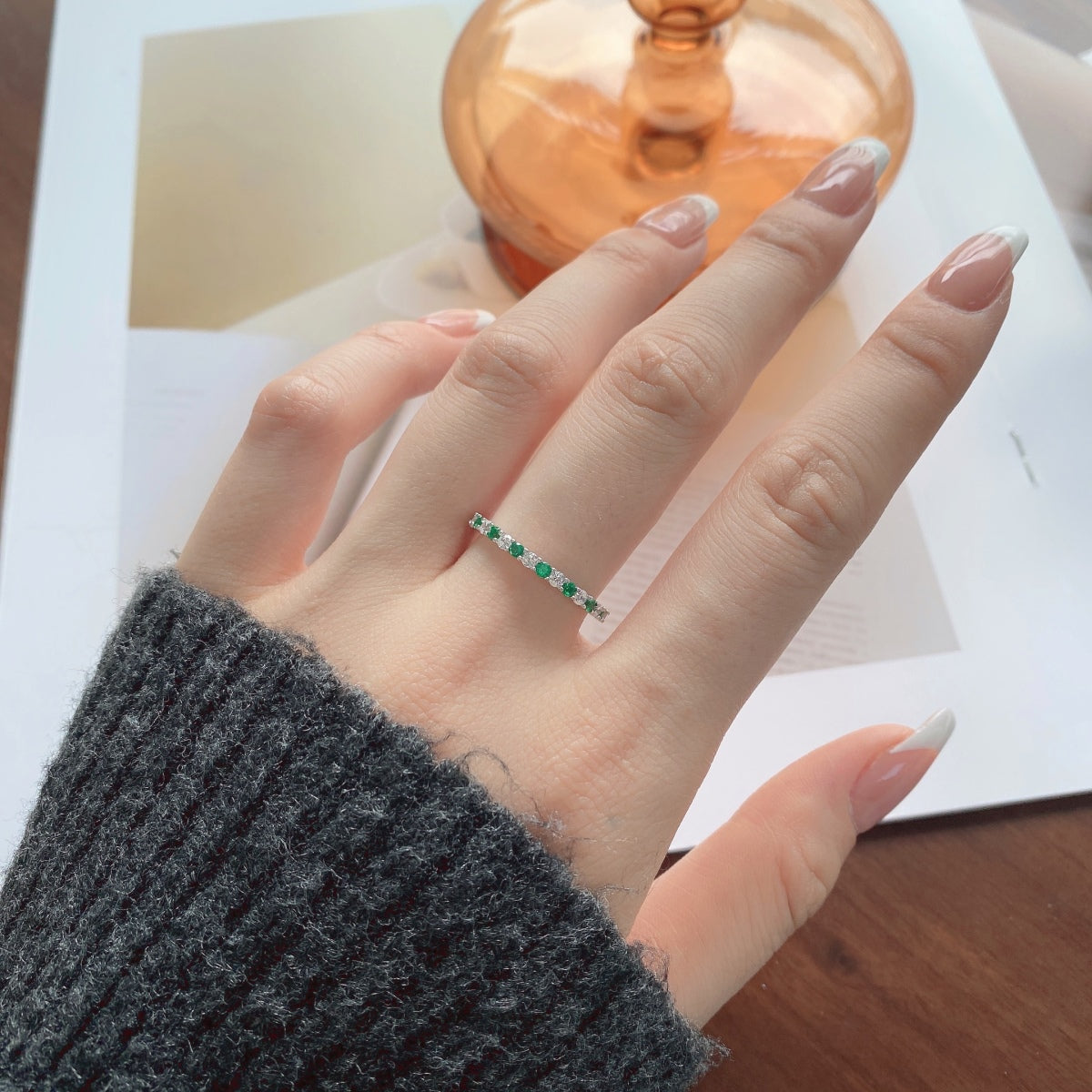 [Aurelle Style]Exquisite Colorful Round Cut Tennis Ring