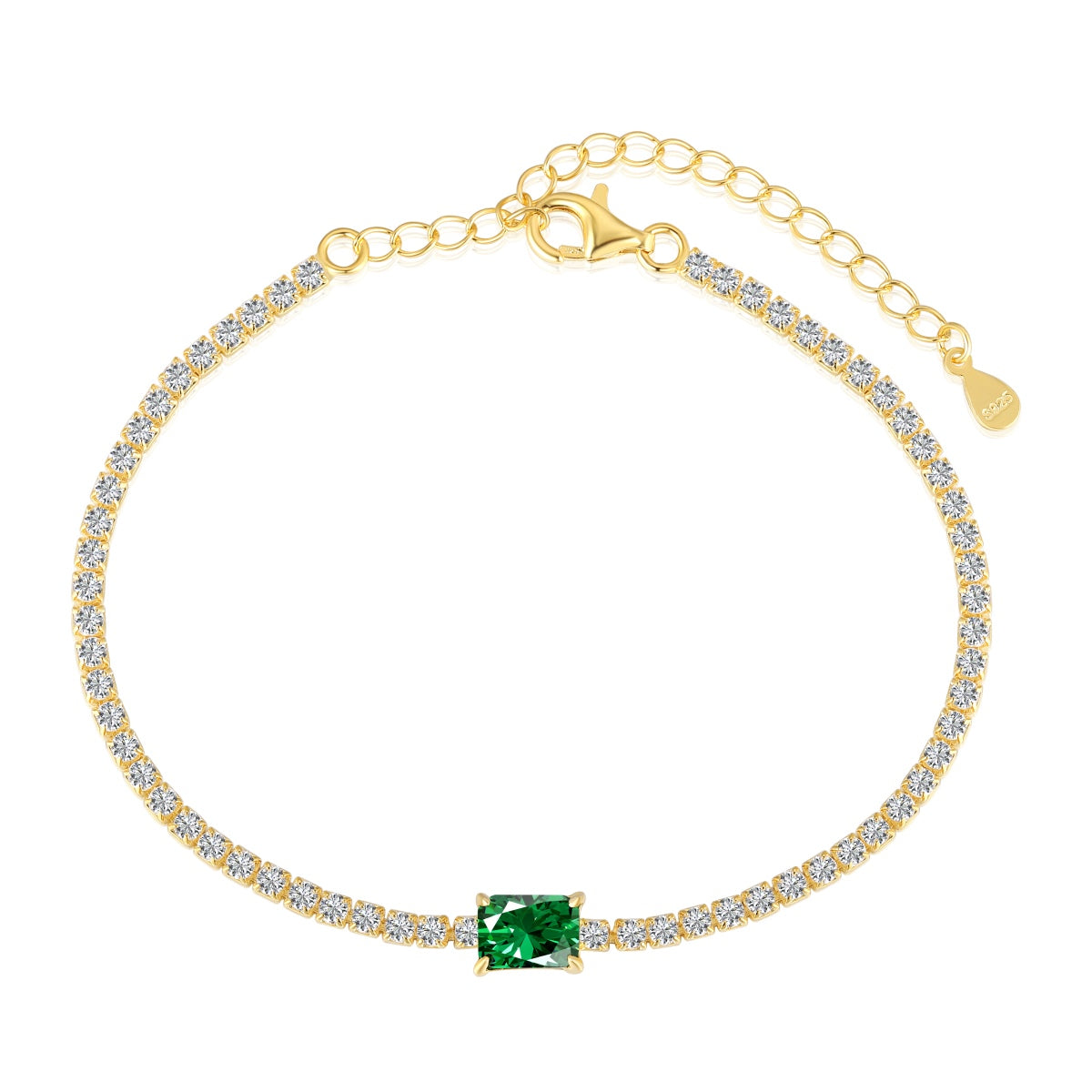 [Aurelle Style]1.0 Carat Unique Emerald Cut Banquet Bracelet