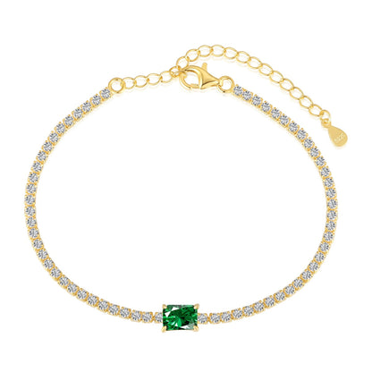 [Aurelle Style]1.0 Carat Unique Emerald Cut Banquet Bracelet