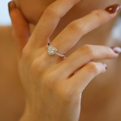 [Aurelle Style]Eternity Splashy Romantic Heart Shape Lover Ring