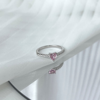 [Aurelle Style]0.5 Carat CaratEternity Charming Heart Shape Lover Ring