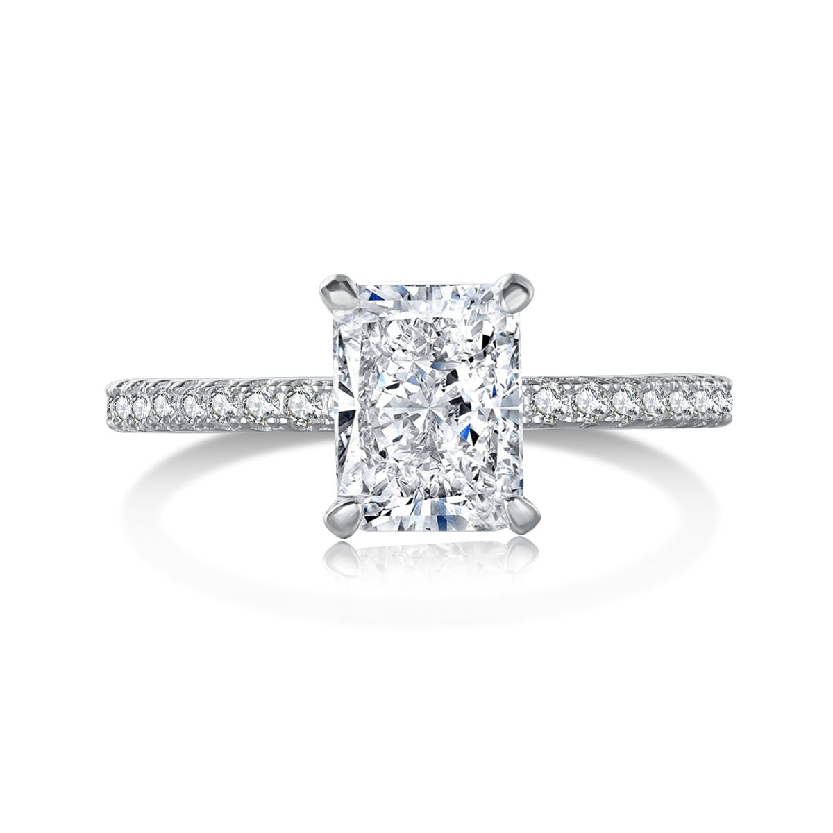 [Aurelle Style]2.0 Carat Dazzling Sparkling Radiant Cut Party Ring