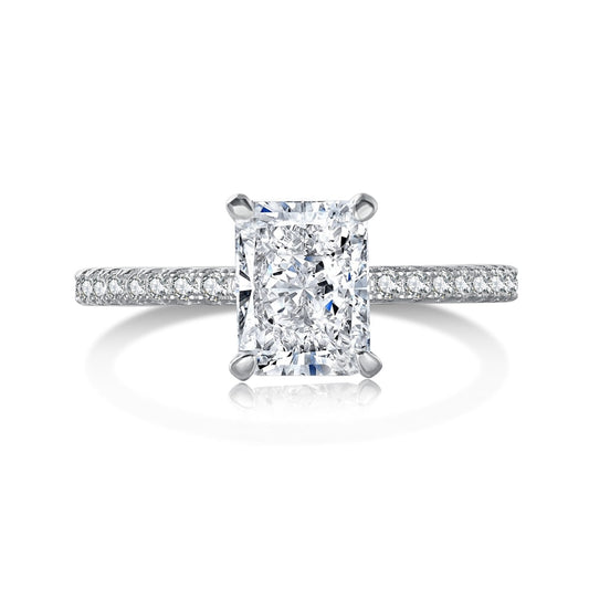 [Aurelle Style]2.0 Carat Dazzling Sparkling Radiant Cut Party Ring