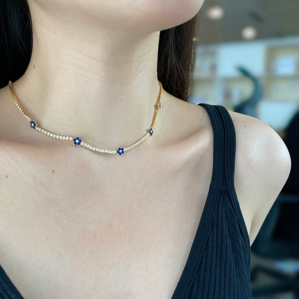 [Aurelle Style]Luxurious Colorful Flower Tennis Necklace