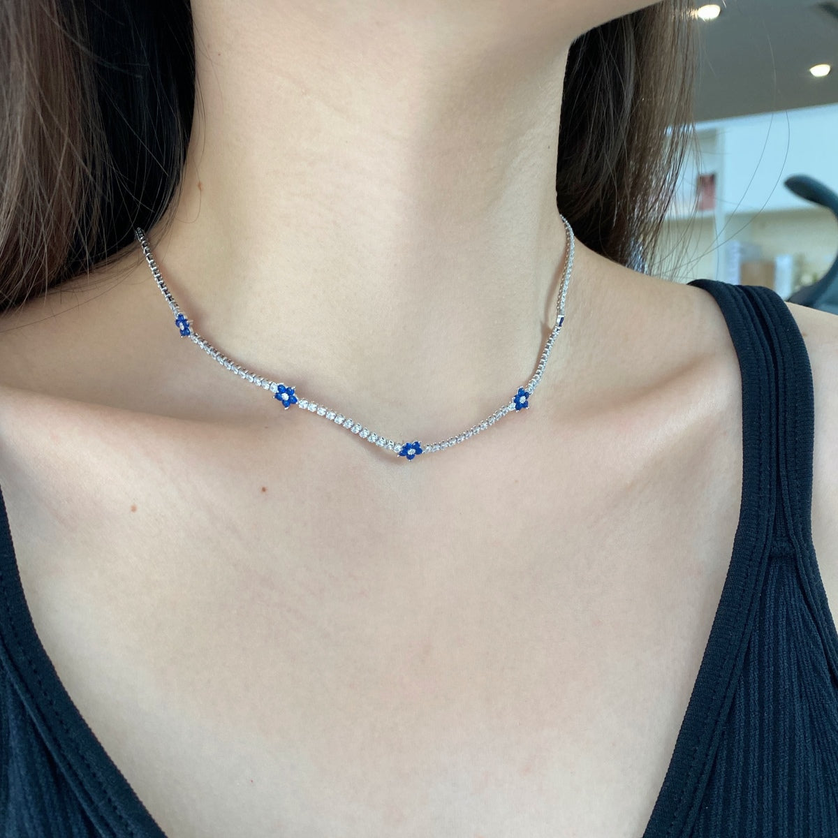 [Aurelle Style]Luxurious Colorful Flower Tennis Necklace