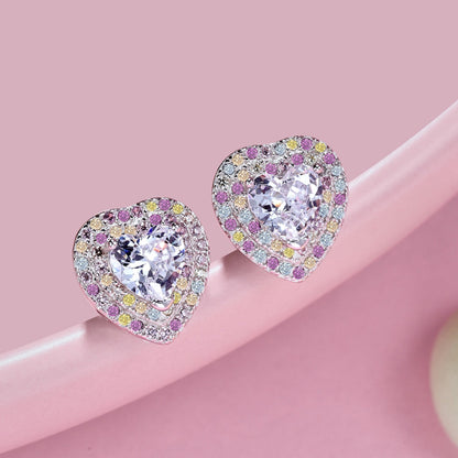[Aurelle Style]Dazzling Heart Shape Lover Earrings