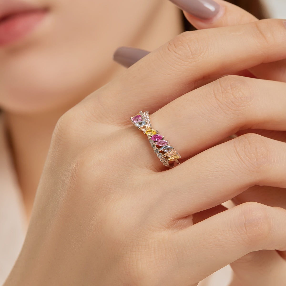 [Aurelle Style]Unique Colorful Marquise Cut Daily Ring