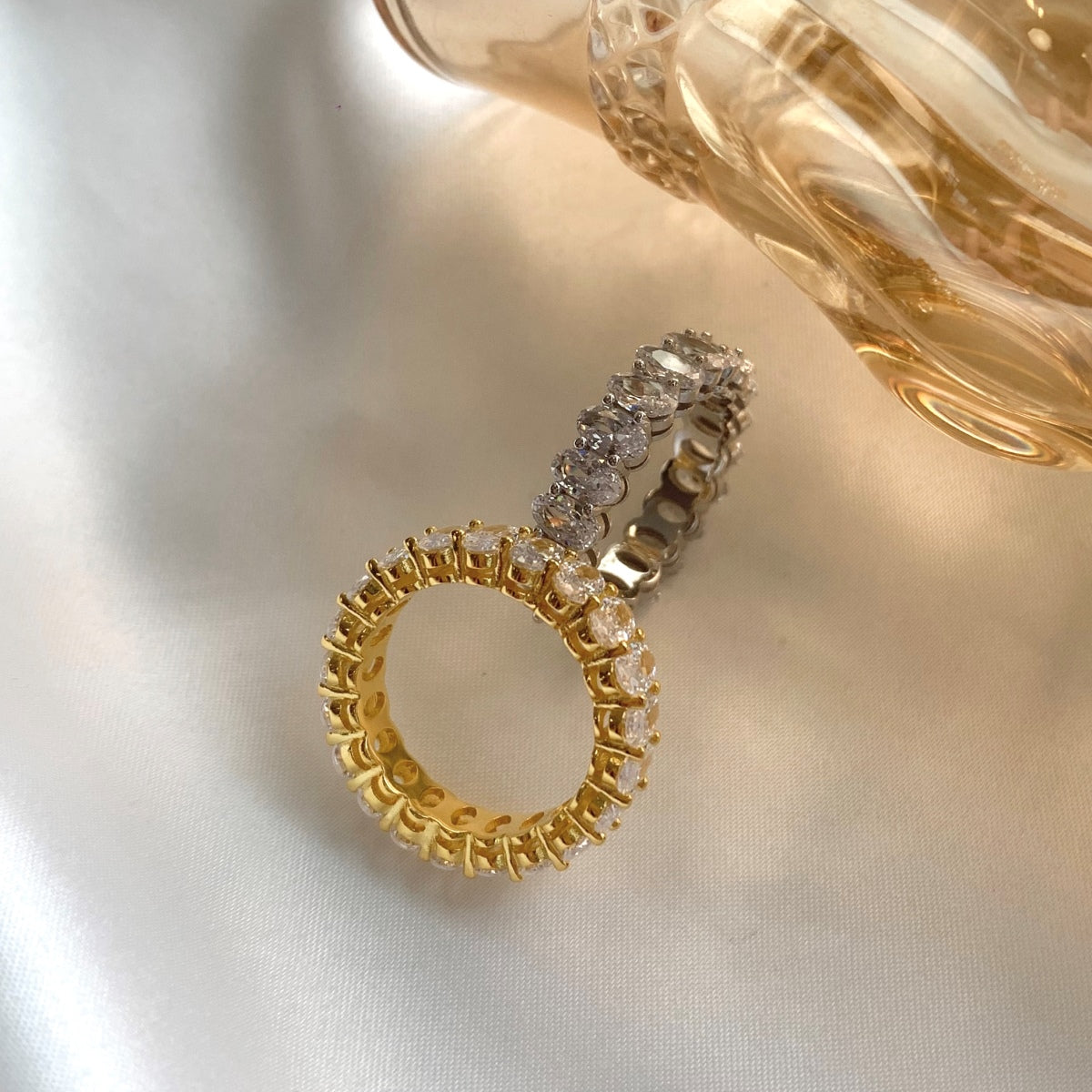 [Aurelle Style]Ornate Oval Cut Tennis Ring