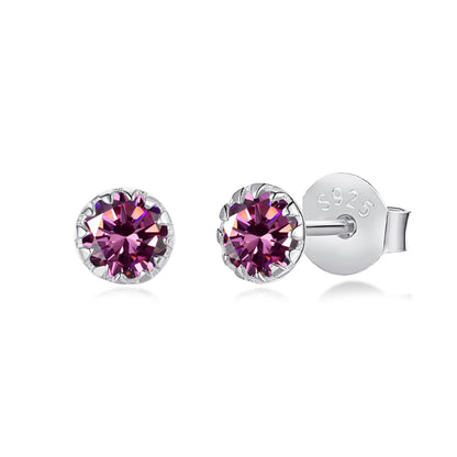 [Aurelle Style]Sparkling Colorful Round Shape Earrings