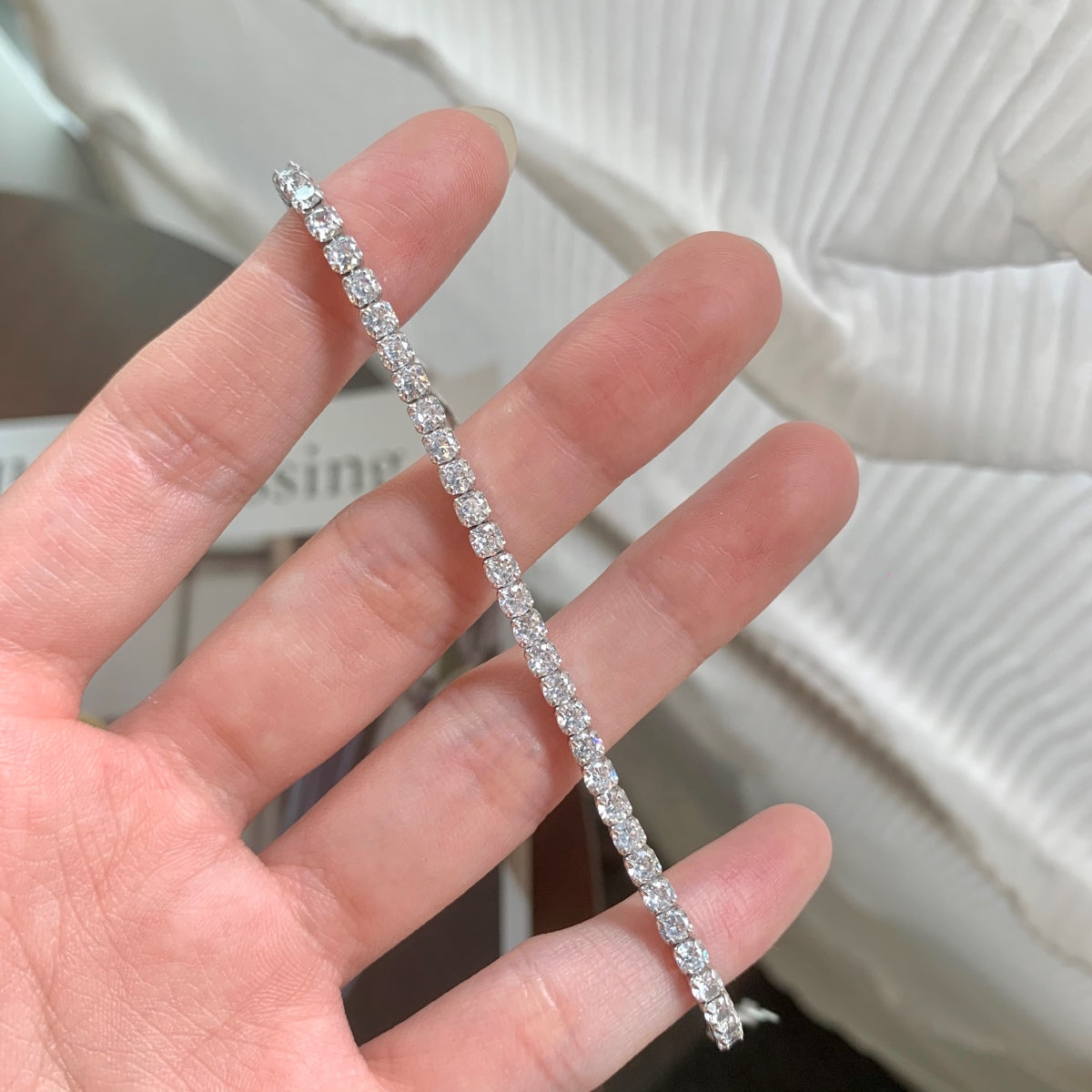 [Aurelle Style]Sparkling Round Cut Daily Bracelet
