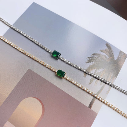 [Aurelle Style]1.0 Carat Unique Emerald Cut Banquet Bracelet