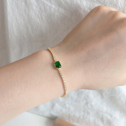 [Aurelle Style]1.0 Carat Unique Emerald Cut Banquet Bracelet